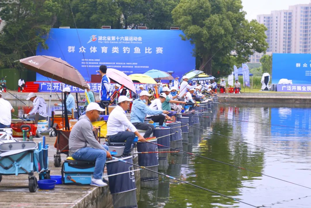 人欢鱼跃搏金银，437ccm必赢国际里垂钓忙——湖北省第十六届运动会钓鱼比赛圆满收官！